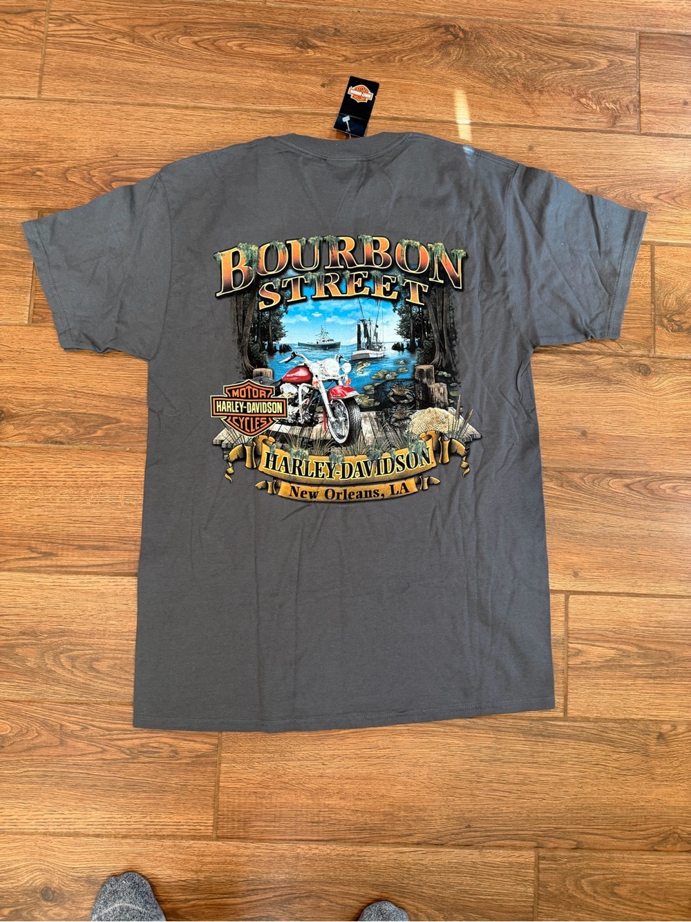 Harley-Davidson Bourbon Street Graphic Tee - Gray / men’s medium / NWT